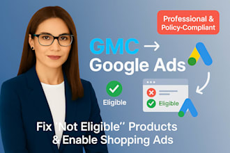 connect gmc to google ads and fix not eligible products issues gmc shopping ads