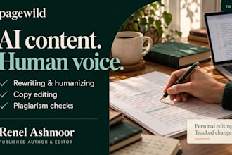 rewrite, humanize, plagiarism check and copy edit ai content