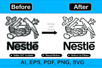manually vectorize, redraw, or recreate your logo