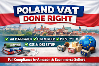 handle poland vat registration, vat filing, eori, puesc, oss, ioss compliance