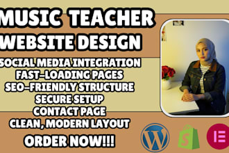 music teacher website, music tutor website, music lesson website, piano teacher
