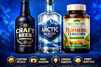 do bottle label design, packaging design, product label design