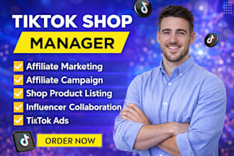 setup tiktok shop, manage tiktok shop affiliate marketing and usa tiktok ads
