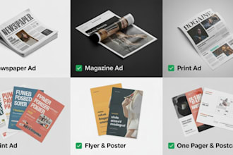 design  newspaper ad magazine ad print ad flyer or one pager flyer design
