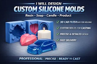 design custom silicone mold for resin, soap, candle and product casting