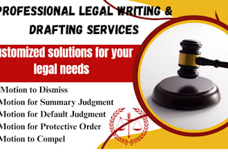 draft legal motions, legal complaints, lawsuits, contracts and legal letters