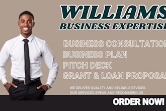 write a professional business plan, pitch deck, and grant proposal for startups