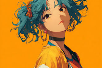 anime character an illustration and anime character