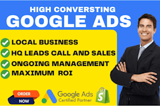 do google ads adwords ppc campaign for local service business, shopify ecommerce