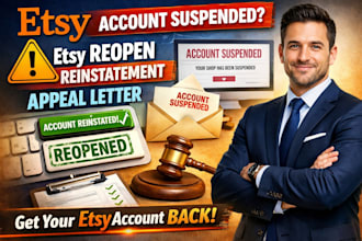 do etsy account suspension suspended etsy reopen reinstatement appeal letter