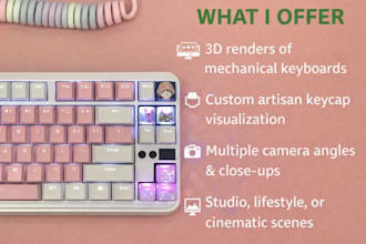 create high quality 3d keyboard renders with custom artisan keycaps