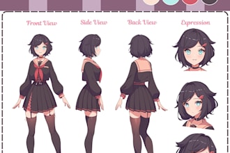 create a custom 2d vtuber avatar, pngtuber, anime or twitch profile avatar