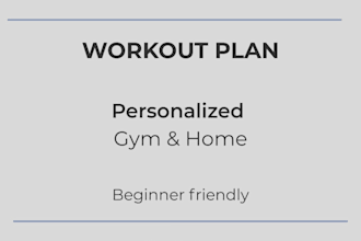 create a personalized gym or home workout plan