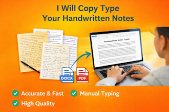copy typing any handwritten note and etc