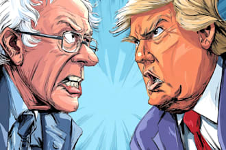 draw high quality political cartoon