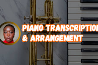 do piano transcription, vocal audio to sheet music by ear for your song