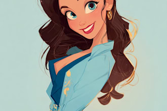 make a disney children cartoon illustration