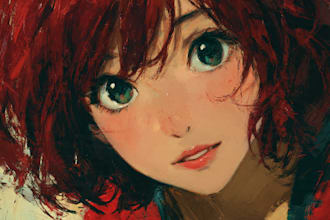make anime drawing with anime art style character