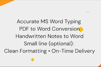 do accurate ms word typing and PDF to word conversion