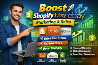 boost shopify store etsy ebay shop marketing manager sales traffic promotion