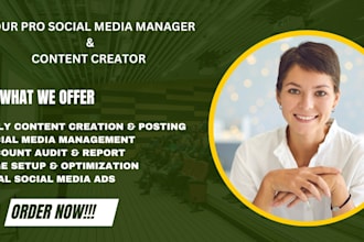 be your social media marketing manager and content creator social media posts