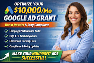 manage and optimize google ads for nonprofit organization, grant campaign