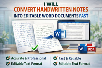 convert handwritten notes or letters into editable text