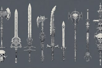design unique weapons illustrations