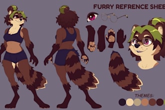 draw furry reference sheet furry art fursona sfw nsfw charcater reference sheet