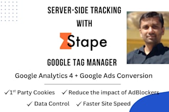 set up ga4 and google ads server side tracking with GTM and stape