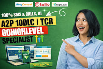 setup gohighlevel automation website landing page twilio a2p 10dlc saas expert