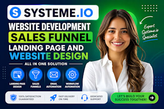 build systeme io website systeme io landing page systeme io sales funnel expert