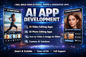 develop ai video editing app, photo editing app, ai video generating app, ai app