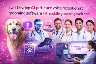 do ai pet care voice receptionist grooming software, ai mobile grooming web app