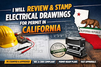 review and stamp electrical permit drawings in california