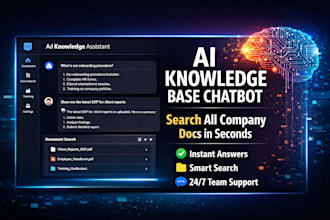 develop ai internal knowledge base chatbot, docs search engine, assistant web