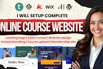 do kajabi online course website, setup thinkific, podia, teachable lms website