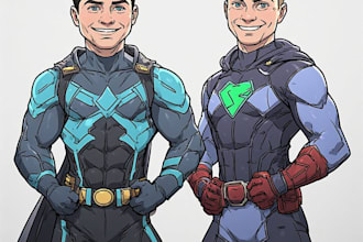 illustrate superhero character art