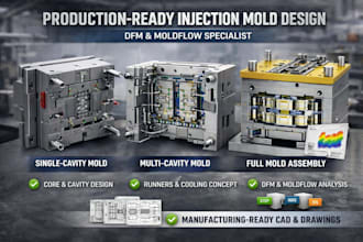 design production ready injection molds with dfm and moldflow analysis