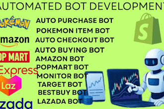 build fast auto purchase bot, auto checkout bot, monitor bot for shopify amazon