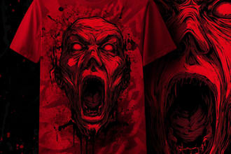 draw dark art illustration for metal t shirt merchadise