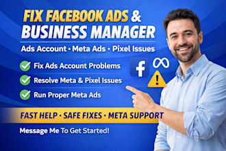 fix facebook ads, business manager, ads account and meta ads issues fast