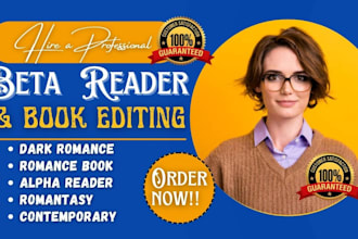 alpha or beta read romance book mystery, fantasy fiction novel and horror book