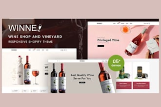 design wine shopify store wine website liquor store beverage website juice store