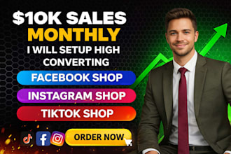 setup and manage tiktok shop, facebook shop, instagram shop