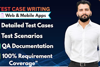 write professional test cases and test scenarios for web and mobile apps