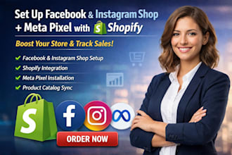 setup facebook shop instagram shop connect fb meta pixel with shopify store
