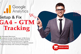 setup and fix ga4, google tag manager, and conversion tracking