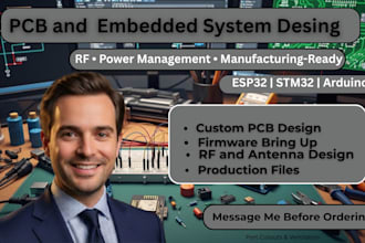 make hardware prototyping, pcb board designing,  esp32, arduino,stm32, schematic