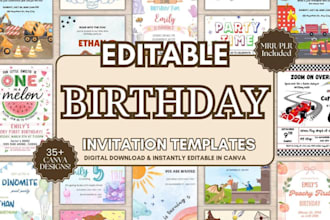 design an editable custom birthday invitations in canva